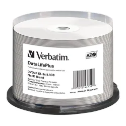 Płyty DVD+R DL Verbatim DataLife Plus 8.5GB 8x Wide Thermal Printable (Spindle 50)