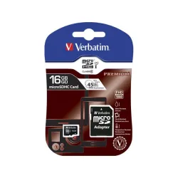 Karta pamięci MicroSDHC Verbatim 16GB Class 10 + adapter