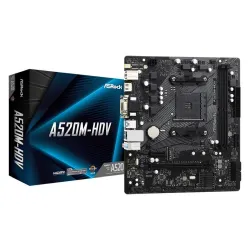 Płyta ASRock A520M-HDV /AMD A520M/DDR4/SATA3/M.2/USB3.1/PCIe3.0/AM4/mATX