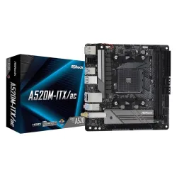 Płyta ASRock A520M-ITX/ac /AMD A520M/DDR4/SATA3/M.2/USB3.1/PCIe3.0/WiFi/BT/AM4/mITX