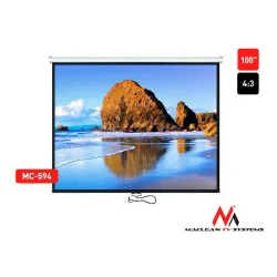 Ekran projekcyjny Maclean MC-594 100" 4:3 200x150 auto-lock biały matowy ściana lub sufit