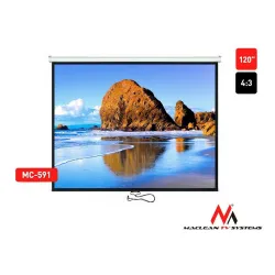 Ekran projekcyjny Maclean MC-591 120" 4:3 240x180 , Auto-Lock Biały Matowy Ściana Lub Sufit