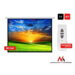 Ekran projekcyjny elektryczny Maclean MC-562 167" 1:1 300x300cm sterowanie ścienne i z pilota