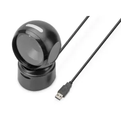 Czytnik kodów kreskowych DIGITUS przewodowy stacjonarny USB-A 1.4m, 1D i 2D, zgodny z kodami QR