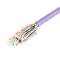 Wtyk RJ45 (8P8C) przelotowy DIGITUS kat.6 nieekranowany, AWG 26-24, opakowanie 100 szt.