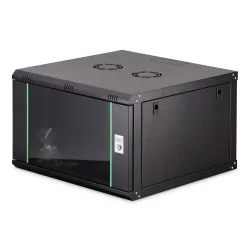 Szafa sieciowa wisząca jednosekcyjna DIGITUS Dynamic 19" 7U, 600x600, drzwi szyba, czarny, niezmontowana, 60kg