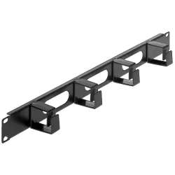 Organizer kabli Intellient Rack 19" 1U, 4 uchwyty 45x60mm, czarny