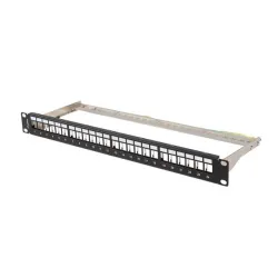 Patch panel pusty Lanberg PPKS-0924-B 24 port 1U 19" do modułów keystone czarny