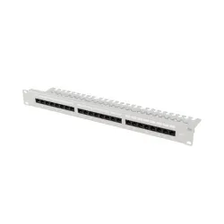 Patch panel Lanberg 24 port 1U 19" kat.6 UTP z organizerem kablowym szary