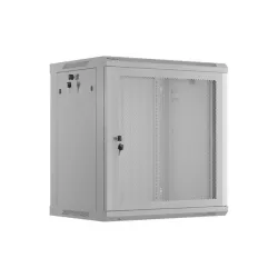 Szafa instalacyjna Rack wisząca 19" 12U 600x450 szara drzwi perforowane Lanberg (flat pack)