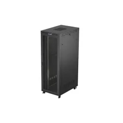 Szafa instalacyjna Rack stojąca 19" 47U 800x1200 czarna drzwi perforowane LCD Lanberg (flat pack) V2