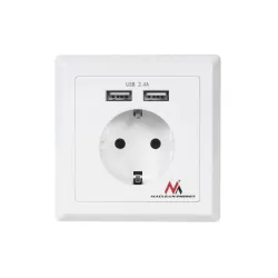 Gniazdko prądowe Maclean MCE237 do zabudowy 2xUSB 5V, 2,4A