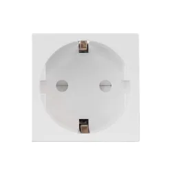 Gniazdko prądowe Maclean MCE719W typu F (niemieckie), pasuje do szklanych ramek, białe