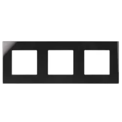 Ramka szklana Maclean MCE731B potrójna , czarna, 86x86mm