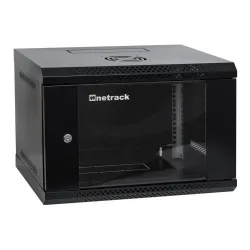 Szafa wisząca RACK 19" 6U, 400mm, Netrack ECO-Line, czarna, drzwi przeszklone