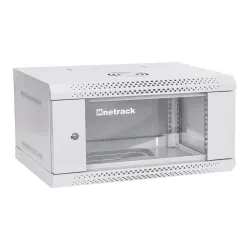 Szafa wisząca RACK 19" 4U, 400mm, Netrack ECO-Line, szara, drzwi przeszklone