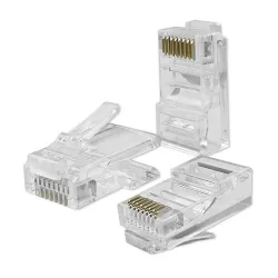 Wtyk QOLTEC przelotowy złącze RJ45 | CAT5e | UTP | Pass Through | Pozłacane styki | 100 sztuk