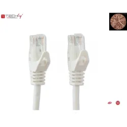 Patchcord 100% miedź TechlyPro Cat.6 U/UTP, 1,5 m, biały
