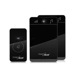 Dzwonek bezprzewodowy GreenBlue GB112 nadajnik-2 odbiorniki, 52 melodie czarny dotykowy, zasięg 150m