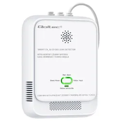 Czujnik wycieku gazu ziemnego i tlenku węgla Qoltec | alarm 85dB | LED