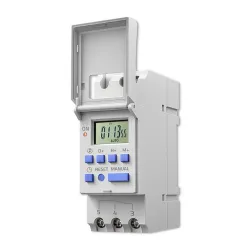 Programator czasowy Qoltec Elektroniczny na szynę DIN z wbudowaną baterią | Harmonogram 7 dni | 16 programów