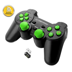 Gamepad bezprzewodowy 2.4GHZ PS3/PC USB Esperanza "Gladiator" czarno/zielony - USZ OPAK