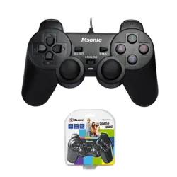Gamepad przewodowy Msonic USB z funkcją wibracji MN3329BK czarny - OTW OPAK