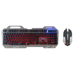 Zestaw przewodowy klawiatura + mysz  Rebeltec INTERCEPTOR 2 Gaming USB szary metal