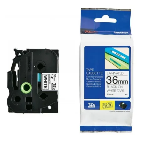 Taśma Brother P-Touch TZe-261 36mm x 8m (TZE261) - biała, czarny nadruk