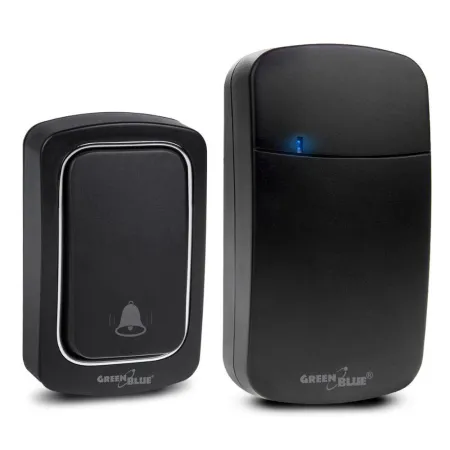 Dzwonek bezprzewodowy bezbateryjny kinetyczny GreenBlue, 38 melodii, czarny, zasięg do 150m, IP68, GB139 B