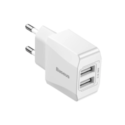 BASEUS Ładowarka sieciowa 230V 2X USB (CCALL-MN02) White