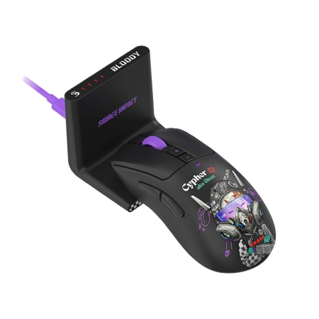 Mysz A4TECH BLOODY R73  ULTRA DUO  WRLS 2,4G+USB Cypher Ghost