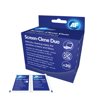 Chusteczki czyszczące AF SCREEN CLENE DUO DRY & WET 20pairs