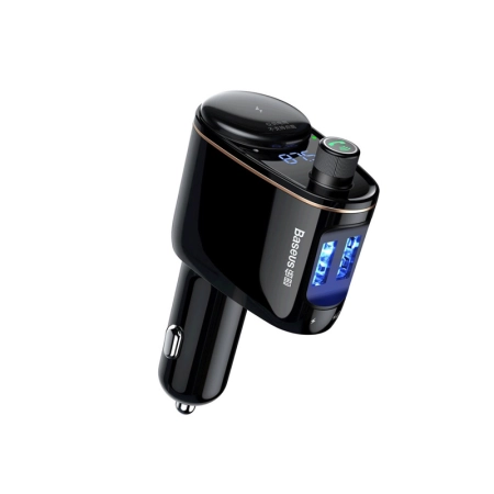 BASEUS Ładowarka,Transmiter FM, MP3  BT, 2 X USB (CCALL-RH01) Black