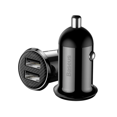 BASEUS Ładowarka samochodowa Baseus Grain Pro 2x USB 4.8A (CCALLP-01) czarna