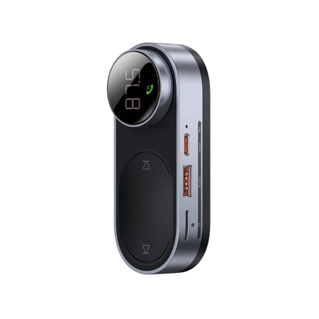 BASEUS Ładowarka,Transmiter FM, Solar Car, Bluetooth 5.0, TF, AUX (CDMP000001) Black