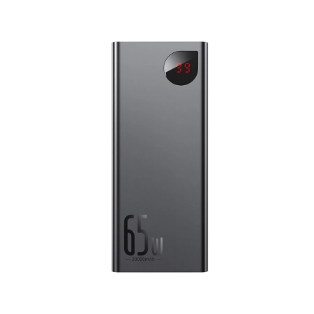 BASEUS Power Bank Adaman Metal 20000mAh, PD, QC 3.0, 65W, 2xUSB + USB-C + micro USB (PPIMDA-D01), Czarny