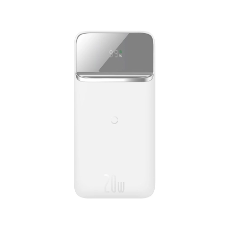BASEUS Power Bank Magnetic z ładowaniem indukcyjnym, 10000mAh, 20W, USB + USB-C (PPMT-02) Biały