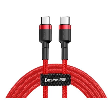 BASEUS Kabel USB Type C 1m Cafule PD 2.0 QC 3.0 60W (CATKLF-G09) Red