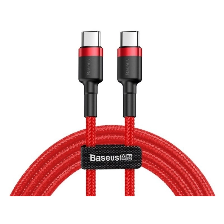 BASEUS Kabel USB-C - USB-C 2,0m Cafule PD 2.0 QC 3.0 60W (CATKLF-H09) Red