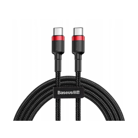 BASEUS Kabel USB Type C 2m Cafule PD 2.0 QC 3.0 60W (CATKLF-H91) Black+Red