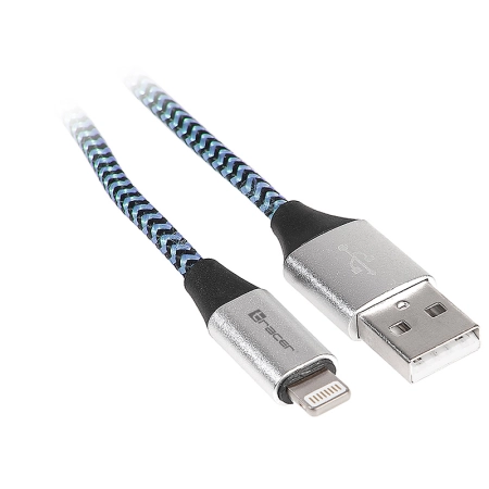 Kabel TRACER USB 2.0 iPhone AM - lightning 1,0m czarno-niebieski