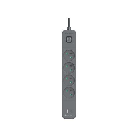 Listwa zasilająca antyprzepięciowa TRACER Power Line+ mobile ready 1.5 m (4 gniazda + 1x USB A+ 1x Type C, PD20W)