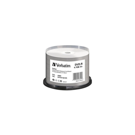 DVD-RVERBATIM 16x Wide Printable Waterproof No ID Brand 43734