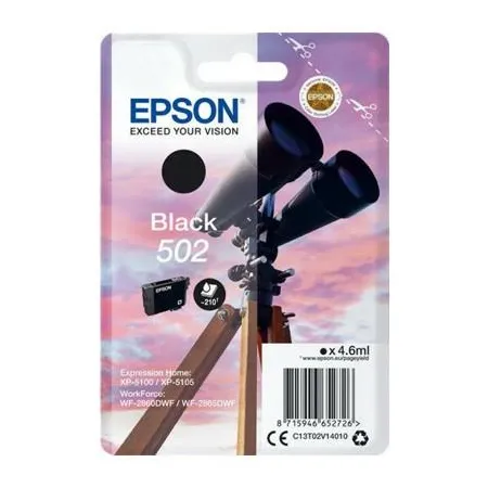 Epson Tusz 502 Stylus T02V14 Black 4.6ml