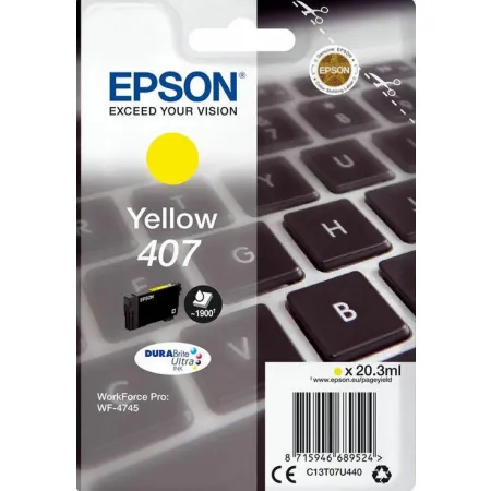 Epson Tusz WF-4745 C13T07U440 Yel. 407XL 1900 stron  20,3ml