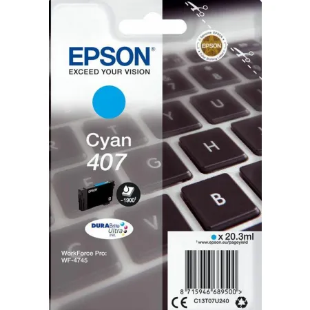 Epson Tusz WF-4745 C13T07U240 Cyan 407XL 1900 stron  20,3ml