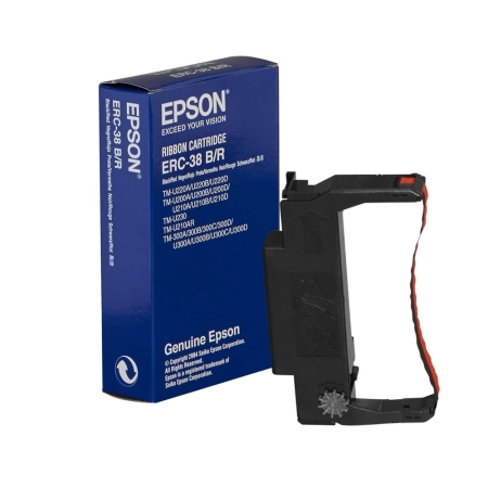 Epson Taśma ERC-38 black-red Czerwono-Czarna. 1.5 mln znaków