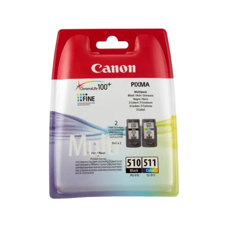Tusz Zestaw CMYK Oryginał Canon PG-510 CL-511 2970B017AA do iP2700 iP2702 MP230 18ml