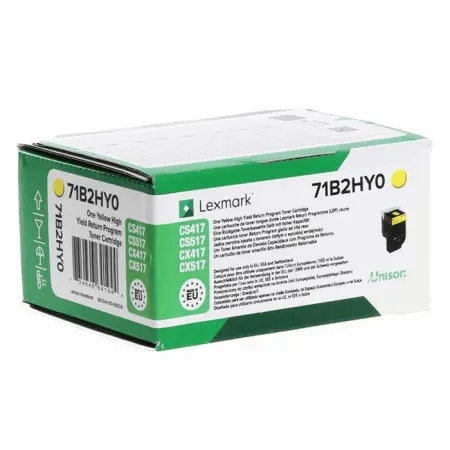 Toner Żółty Oryginał Lexmark 71B2HY0 do CS417dn CS517de CX417de 3.5K